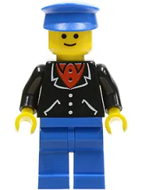 LEGO Suit with 3 Buttons Black - Blue Legs, Blue Hat minifigure