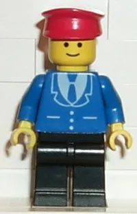 LEGO Suit with 3 Buttons Blue - Black Legs, Red Hat minifigure