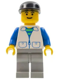 LEGO Suit with 2 Pockets White - Light Gray Legs, Black Cap minifigure