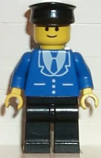 LEGO Suit with 3 Buttons Blue - Black Legs, Black Hat minifigure