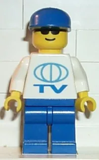 LEGO TV Logo Large Pattern, Blue Legs, Blue Cap, Sunglasses minifigure