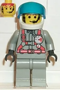 LEGO Fire - City Center 2, Light Gray Legs, White Helmet, Visor (Spy Runner Pilot) minifigure