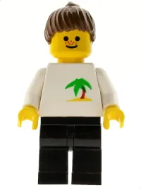 LEGO Palm Tree - Black Legs, Brown Ponytail Hair minifigure