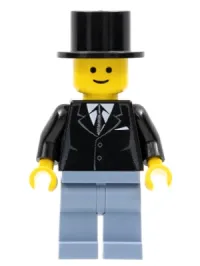 LEGO Suit Black, Top Hat, Sand Blue Legs minifigure