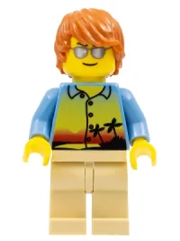 LEGO Dad, Sunset and Palm Trees Shirt minifigure