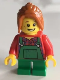 LEGO Light Keeper Girl, Green Overalls, Short Legs minifigure