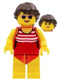 LEGO Beach Tourist Female with Red Bathing Suit minifigure