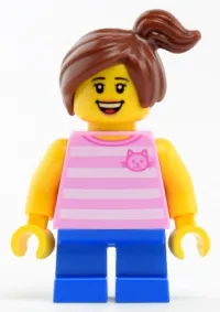 LEGO Girl with Bright Pink Top and Ponytail minifigure