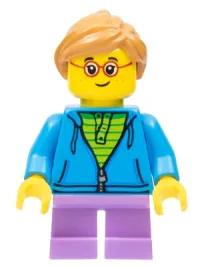 LEGO Child Girl with Dark Azure Hoodie and Ponytail minifigure