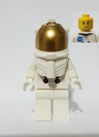 LEGO NASA Apollo 11 Astronaut - Male with White Torso with NASA Logo and Lopsided Smile minifigure