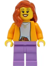 LEGO Mom - Bright Light Orange Jacket, Medium Lavender Legs, Dark Orange Hair minifigure