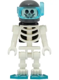 LEGO Skeleton - Diver, Black Air Tanks, Dark Turquoise Flippers, Dark Bluish Gray Helmet minifigure