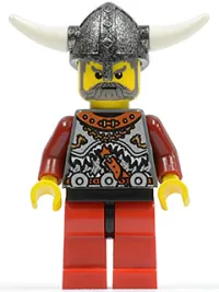 LEGO Viking Red Chess Bishop - Horns Glued to Helmet minifigure