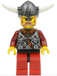 LEGO Viking Red Chess Pawn - Horns Glued to Helmet minifigure