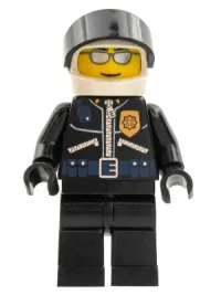 LEGO Police - World City Helicopter Pilot, Black Jacket with Zipper and Badge minifigure
