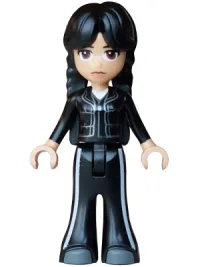 LEGO Wednesday Addams - Mini Doll, Black Jacket and Trousers Bell-Bottoms, Dark Bluish Gray Shoes minifigure