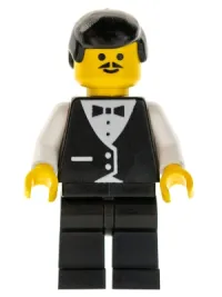 LEGO Town Vest Formal - Waiter with Moustache minifigure
