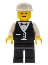 LEGO Town Vest Formal - Race Official, White Cap minifigure