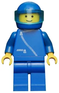 LEGO Jacket with Zipper - Blue, Blue Legs, Blue Helmet, Trans-Light Blue Visor minifigure