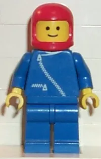 LEGO Jacket with Zipper - Blue, Blue Legs, Red Classic Helmet minifigure