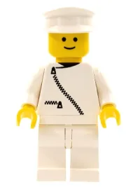 LEGO Ambulance Driver, White Cap, White Jacket with Zipper, White Legs minifigure