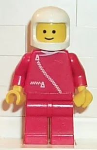 LEGO Jacket with Zipper - Red, Red Legs, White Classic Helmet minifigure