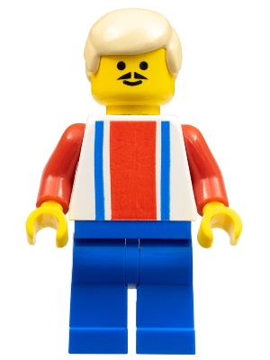 LEGO Soccer Player - Red, White, and Blue Team with Number 9 on Back, Tan Hair minifigure