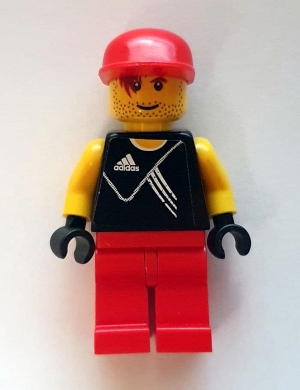 LEGO Soccer Goalie - Adidas Logo Black Torso Stickers (#20) minifigure