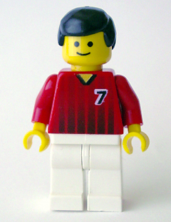 LEGO Soccer Player - Red and White Team with Number 7 minifigure