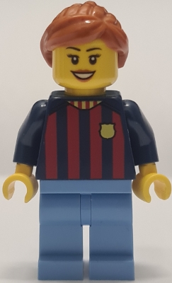 LEGO Soccer Fan - FC Barcelona, Female, Medium Blue Legs minifigure