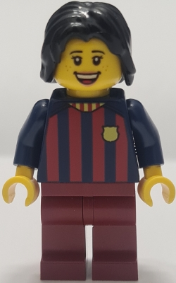 LEGO Soccer Fan - FC Barcelona, Female, Dark Red Legs minifigure
