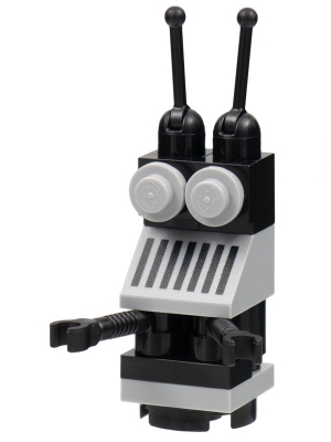 LEGO Classic Space Droid - Round Plate Base, Light Bluish Gray and Black minifigure