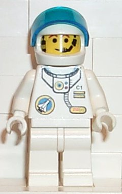 LEGO Space Port - Astronaut C1, White Legs, White Helmet, Visor minifigure