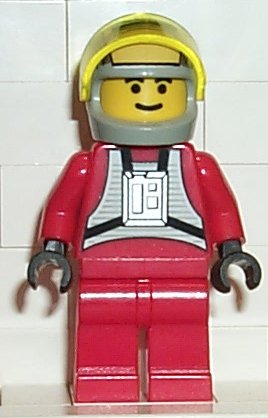 LEGO Rebel Pilot B-wing (Yellow Head, Light Gray Helmet, Trans-Yellow Visor) minifigure