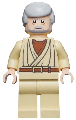 LEGO Obi-Wan Kenobi - Old, Light Nougat, White Pupils minifigure