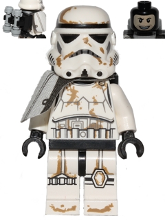 LEGO Sandtrooper - White Pauldron, Survival Backpack, Dirt Stains, Balaclava Head Print and Helmet with Dotted Mouth Pattern minifigure
