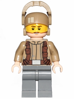 LEGO Resistance Trooper - Dark Tan Jacket, Frown, Furrowed Eyebrows minifigure
