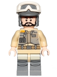 LEGO Rebel Trooper, Goggles, Gray Helmet, Black Beard (Private Kappehl) minifigure