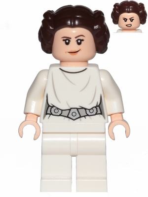 LEGO Princess Leia (White Dress, Detailed Belt, Crooked Smile) minifigure