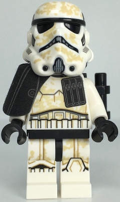 LEGO Sandtrooper (Enlisted) - Black Pauldron, Ammo Pouch, Dirt Stains, Survival Backpack, Frown (Dual Molded Helmet) minifigure