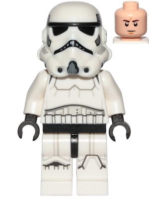 LEGO Imperial Stormtrooper (Dual Molded Helmet, Gray Squares on Back) - Male, Light Nougat Head, Frown minifigure