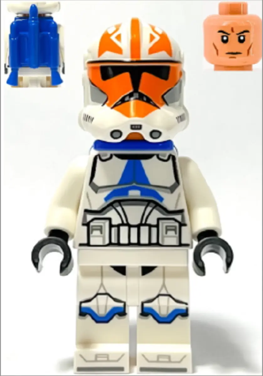 LEGO Clone Trooper, 501st Legion, 332nd Company (Phase 2) - Helmet with Holes and Togruta Markings, Blue Jet Pack minifigure