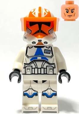 LEGO Clone Captain Vaughn, 501st Legion, 332nd Company (Phase 2) - Helmet with Holes and Togruta Markings, Orange Visor minifigure