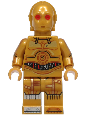 LEGO C-3PO - Printed Legs, Toes and Arms, Red Eyes minifigure sw1440