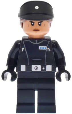 LEGO Imperial Navy Officer - Black Cap with Reddish Brown Hair minifigure