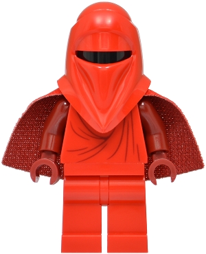 LEGO Imperial Royal Guard - Dark Red Arms and Hands, Torso Creases on Front and Back, Very Short Spongy Cape minifigure sw1509