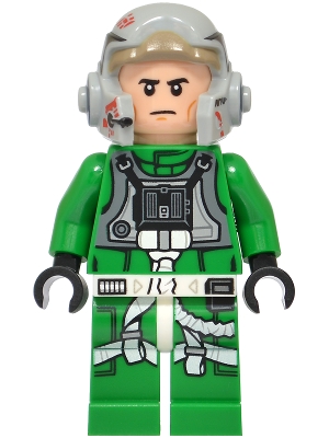 LEGO Rebel Pilot A-wing - Green Jumpsuit with Dark Bluish Gray Vest minifigure sw1510