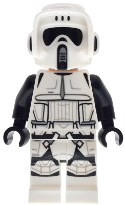 LEGO Imperial Scout Trooper - Male, Dual Molded Helmet, Belt with Small Dots on Back, Light Nougat Head, Dark Brown Eyebrows, Frown minifigure sw1514