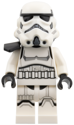 LEGO Imperial Stormtrooper - Dual Molded Helmet with Light Bluish Gray Panels on Back, Black Pauldron, Shoulder Belts, Medium Nougat Head minifigure sw1525