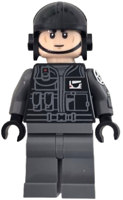 LEGO Imperial Shuttle Pilot - Light Nougat Head, Black Aviator Cap minifigure sw1529